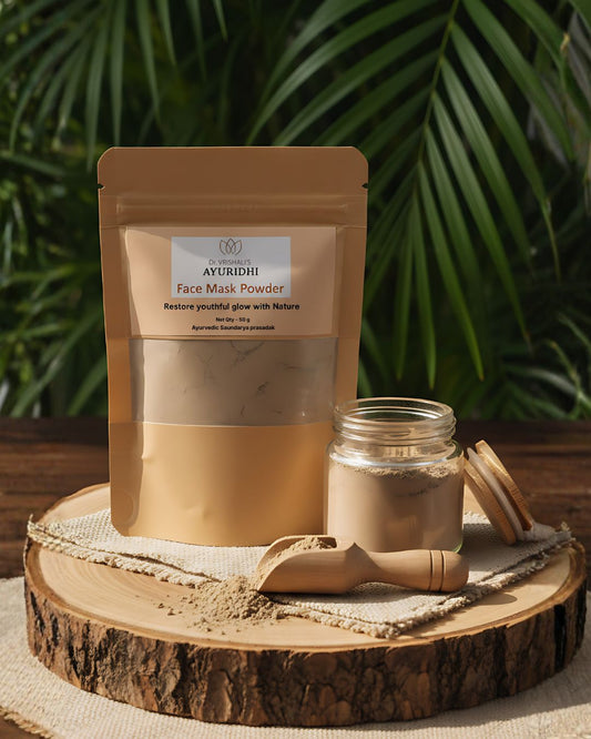Dr. Vrishali's Ayuridhi Face Mask Powder Restores Youthful Glow (50 g)