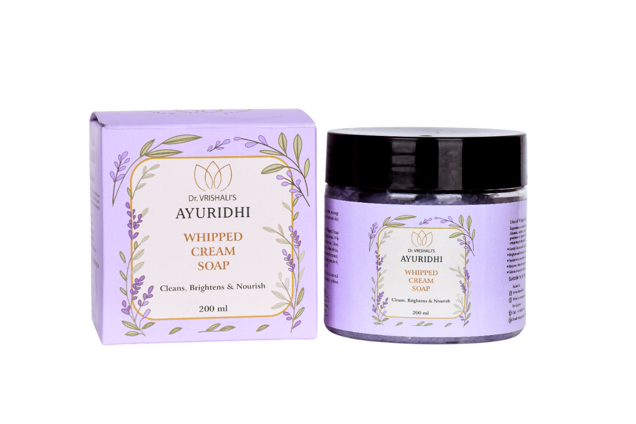Dr. Vrishali's Ayuridhi Whipped Cream Soap Cleans, Brightens and Nourishes (200 ml)